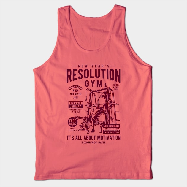 NEW YEAR'S RESOLUTION GYM Tank Top by manospd